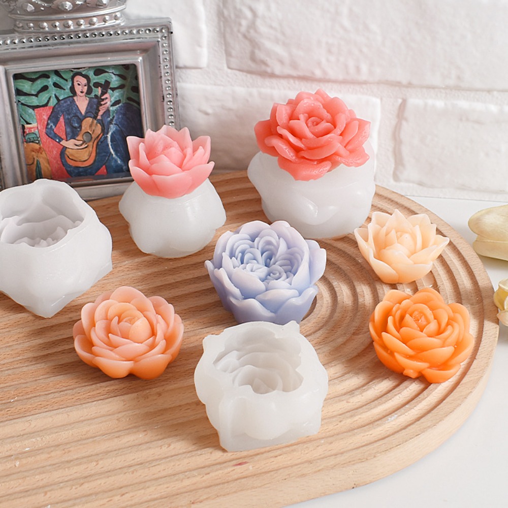 Candle Making Austin - Forma Silikonowa 3D Róża Świeca Wytłaczana