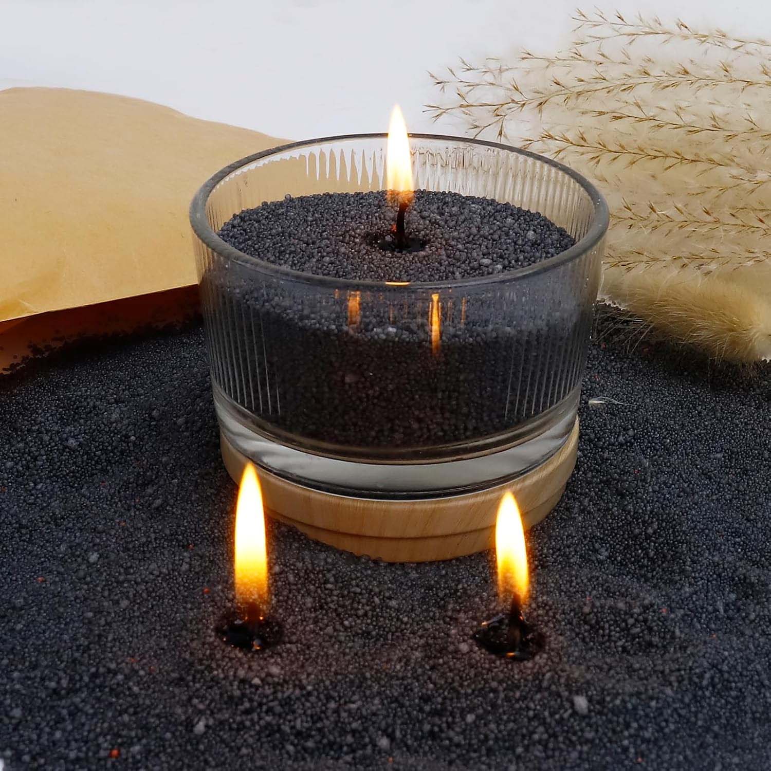 Candle Making Experience - Czarny piasek do świec z knotem,