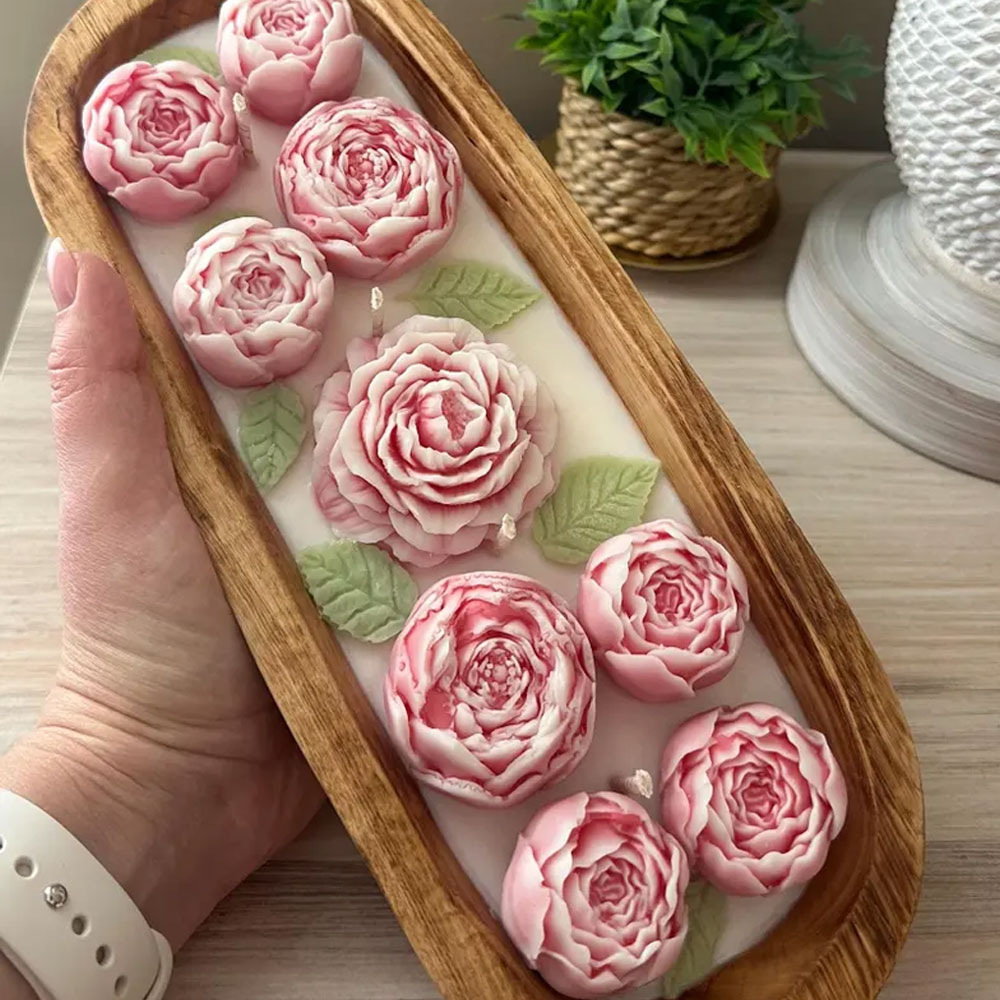Piwonia Róża Silikonowe formy  – Candle Making Austin recenzja i cena